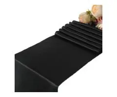 Black Satin Table Runners Wedding Party - 5 Pcs Banquet Event Decoration 12 X 10