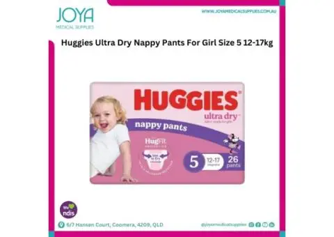 Huggies Ultra Dry Nappy Pants For Girl Size 5 12-17kg - Joya Medical Supplies