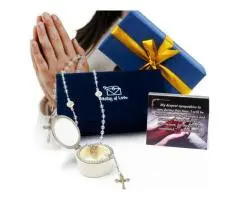 Sympathy Gift Box (30 Unique Cards + Rosary Beads) Religious Condolences Sorry f