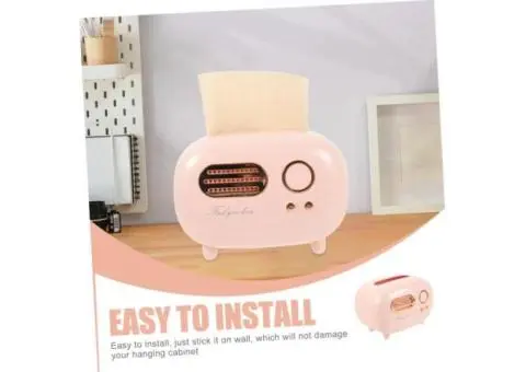 Television Shape Tissue Box Cover Antique Holder Wall-Mounted Storage Case Napki - 4/5