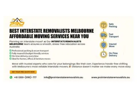 Reliable InterstateRemovalistsMelbourne for Stress-Free Relocation