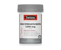 Daily High-Potency Beauty Support with Swisse Biotin 5000 mcg for Hair & Nail Strength