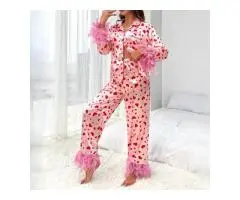 Feather Trim Pajamas