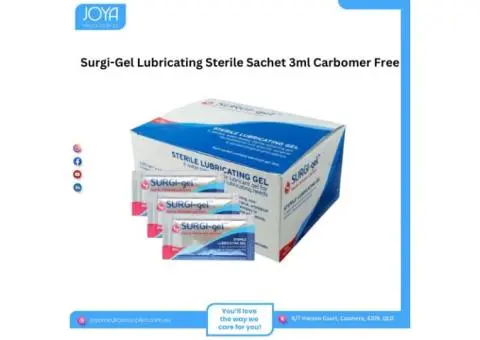 Surgi-Gel Lubricating Sterile Sachet 3ml Carbomer Free - Joya Medical Supplies