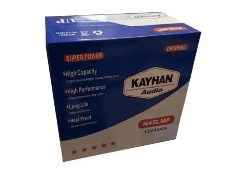 Kayhan DIN45MF Maintenance-Free Car Battery – 12V 45Ah - 1/4