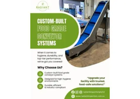 Food grade conveyor systems in Brisbane - Radiant Inspection