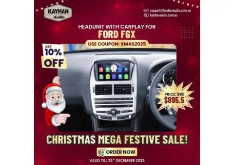 🎄✨ Christmas Mega Festive Sale: Upgrade Your Ford FGX with Premium CarPlay Headunit – 10% Off! ✨🎅