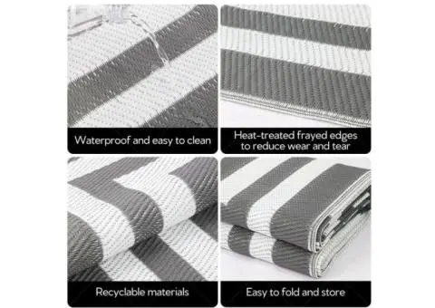 Extra Large Outdoor Rug - Camping Rug, Porch Rug, Reversible Portable Outdoor Pl - 3/4