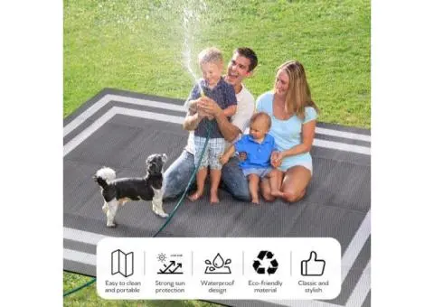 Extra Large Outdoor Rug - Camping Rug, Porch Rug, Reversible Portable Outdoor Pl - 4/4