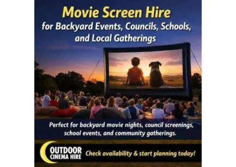 Movie Screen Hire for Backyard Events, Councils, Schools, and Local Gatherings