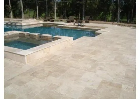 Silver Travertine French Pattern for Elegant Indoor & Outdoor Spaces