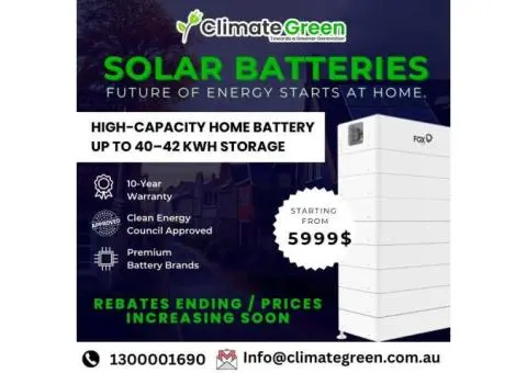Rebates Ending Soon – Solar Battery Deals from $5,999
