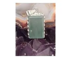 Handmade 950 Silver Pendant with Green Agate