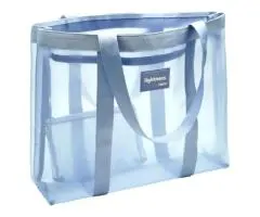 Vignette Stationery Large Heavy Duty Lightweight Nylon Mesh Foldable Tote Zipper