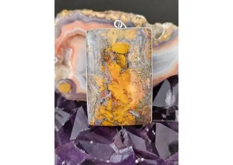 Handmade 950 Silver Pendant with Autumn Agate