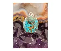 Handmade 950 Silver Pendant with Original Neyshabur Turquoise
