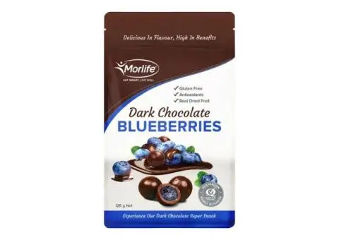 Morlife Dark Chocolate Coated Blueberries – Premium Berry Snack with Rich Flavour