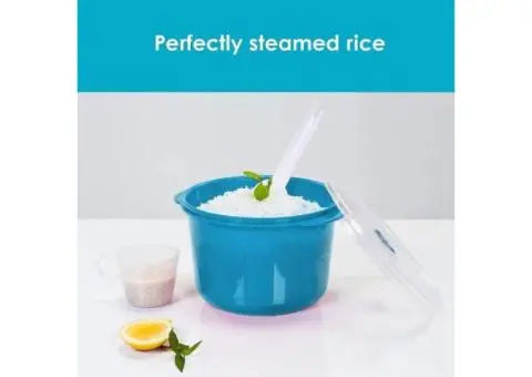 Decor Rice Cooker with Rice Paddle and Measuring Cup, Teal, 2.75 Litre Capacity