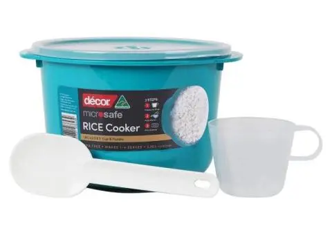 Decor Rice Cooker with Rice Paddle and Measuring Cup, Teal, 2.75 Litre Capacity - 2/2