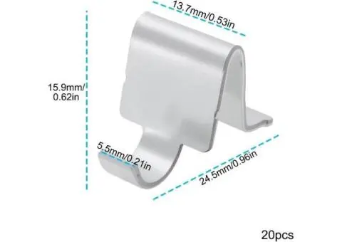 20Pcs Adjustable Cabinet Shelf Clips Stainless Steel Supports Clip for Kitchen C