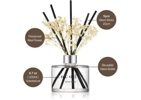COCODOR Flower Reed Diffuser Set / 200Ml / White Jasmine/Scent Diffuser with Sti - 2/2