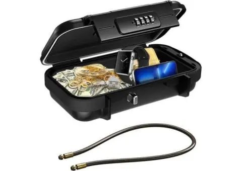 【New Version】 Portable Safe Box, Combination Security Case Lockbox with Code, Wa - 1/3