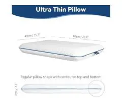 Ultra Slim Thin Premium Memory Foam Flat Pillow for Stomach and Back Sleepers -2
