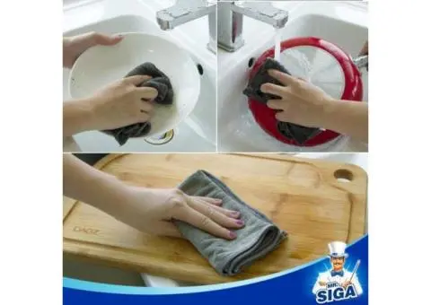 Microfiber Cleaning Cloth, All-Purpose Cleaning Towels, Pack of 6, Size 13.8 X 1 - 1/3