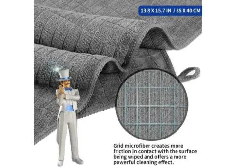 Microfiber Cleaning Cloth, All-Purpose Cleaning Towels, Pack of 6, Size 13.8 X 1 - 3/3