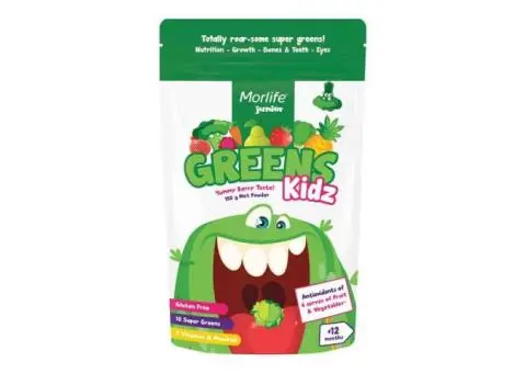 Morlife Junior Greenz Kidz Berry – Tasty Super Greens for Happy Kids
