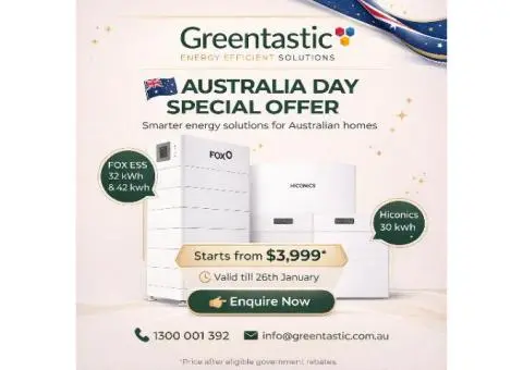 🇦🇺 Australia Day Special – Solar Battery Storage Deals!
