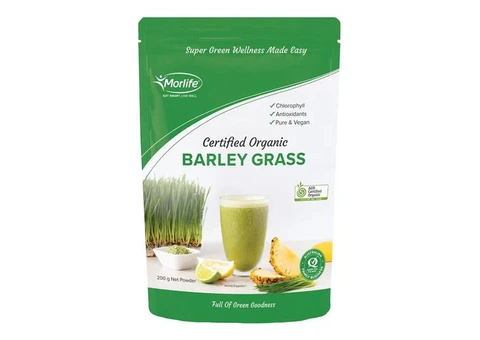 Support Energy & Detox with Morlife Certified Organic Barley Grass Powder