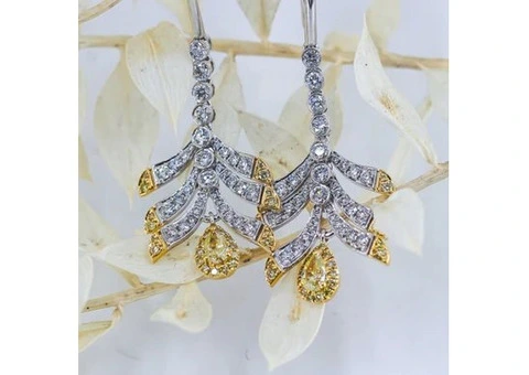 Fancy Yellow Diamond Earrings in Melbourne | Jenny Bay