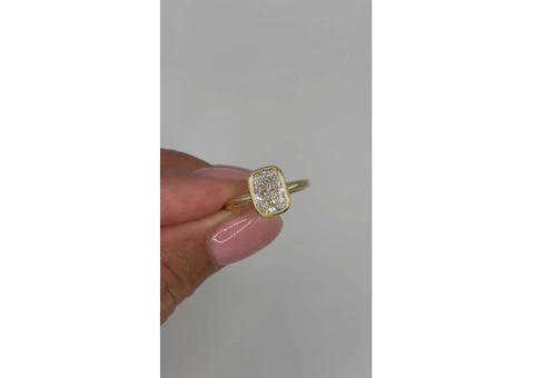 2 Carat Cushion Diamond Solitaire Ring – Bezel Set in Yellow Gold