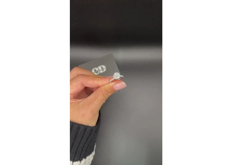 2 Carat Round Lab Grown Diamond Ring – U-Cut Pavé Band in White Gold