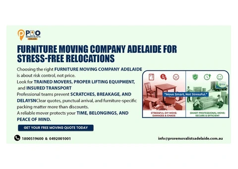 Trusted Furniture Moving Company Adelaide for Safe & Stress-Free Relocations