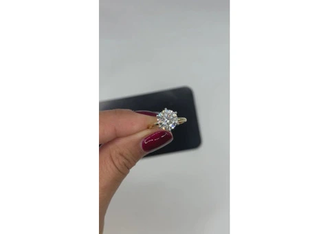 Elegant 3 Ct Diamond Solitaire Ring – Classic Round Six-Prong Engagement Piece