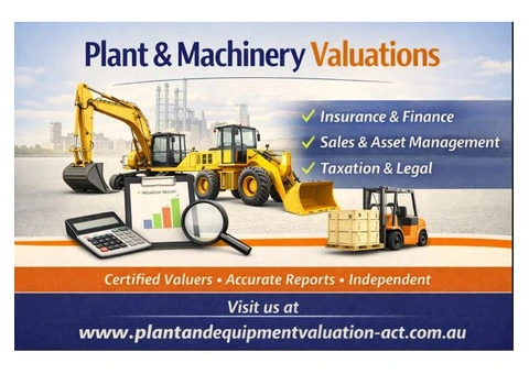 Plant and Machinery Valuations – Certified Valuers ACT