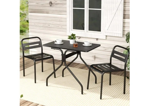 Stylish 3-Piece Outdoor Bistro Set for Patio & Balcony Use
