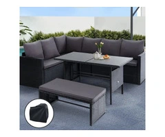 Premium Gardeon Outdoor Dining Sofa Lounge Set with Cover