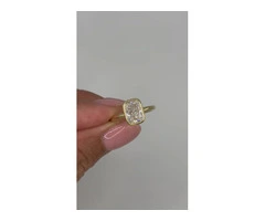 2 Carat Elongated Cushion Lab Grown Diamond Ring | 18k Yellow Gold Bezel