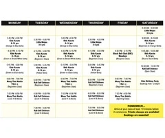 Checkout the Schedule of Self Defense Classes of Karate Classes Near Me Australia