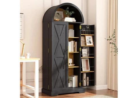 Arch Cabinet - Freestanding Pantry Kitchen Storage with 4 Large Storage Compartm - 1/3