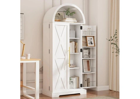 Arch Cabinet - Freestanding Pantry Kitchen Storage with 4 Large Storage Compartm - 2/3