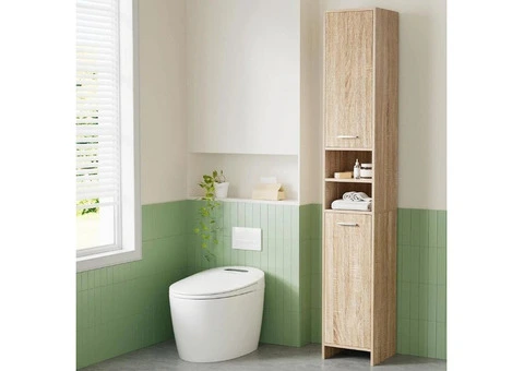 Artiss Bathroom Storage Cabinet, 185Cm Tall Adjustable Cupboard Side Table Corne