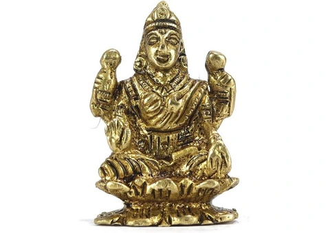 ASHIRWAD Goddess Lakshmi Brass Idol Statue Sculpture for Diwali Pooja, Temple, H