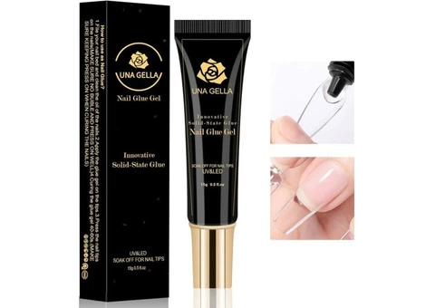 UNA GELLA Solid Nail Glue Gel 15Ml Lamp Curing Needed Solid Soak off U V/LED Lam - 1/3