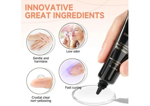 UNA GELLA Solid Nail Glue Gel 15Ml Lamp Curing Needed Solid Soak off U V/LED Lam - 3/3