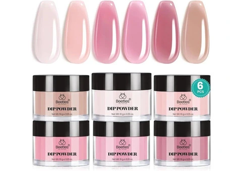 Beetles Dip Powder Nail Kit, 6 Colours Nude Pink Brown Starter Set, All Season N - 1/3
