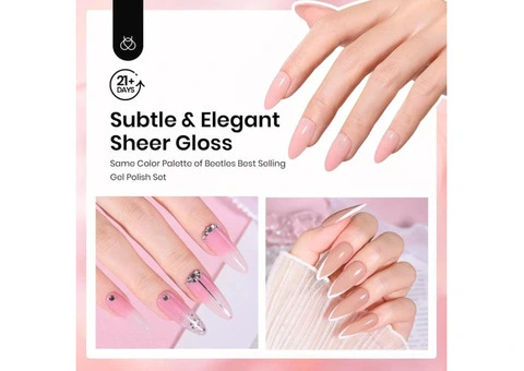 Beetles Dip Powder Nail Kit, 6 Colours Nude Pink Brown Starter Set, All Season N - 2/3